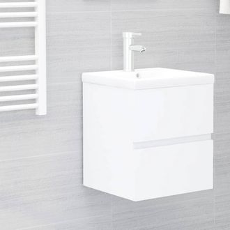vidaXL Armario Para Lavabo Madera Contrachapada Blanco 41x38,5x45 Cm Vidaxl