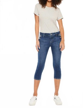 Kancan Crop Capri Jeans In Dark Wash