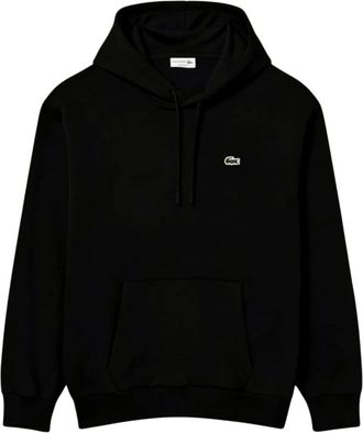Lacoste Fleece Classic Fit Hoodie - Heren - Sweatshirts & Hoodies - Zwart - Maat: L Fleece