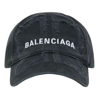 Balenciaga (WMNS) Balenciaga Laser Destroyed BB Cap Black White 719282410B21077