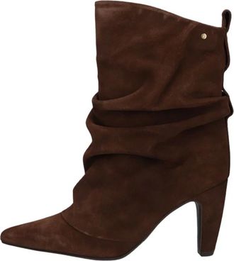 Bronx Schoenen, Dames, Bruin, 42 EU, Leer, Low Jadey Enkellaarsjes
