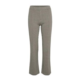 Part Two Zwart Houndstooth Straight-Leg Broek - Dames - Broeken - Veelkleurig - Maat: XS Viscose