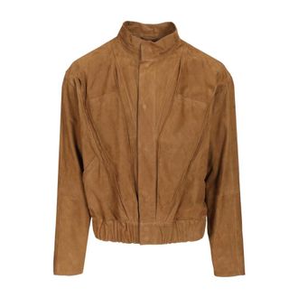 Giorgio Armani Su&egrave;de-lamshuid Jas - Heren - Leren en Su&egrave;de Jassen - Beige - M - Su&egrave;de - Jassen
