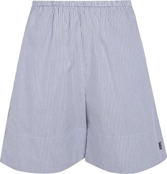 By Malene Birger Pantalones de pierna ancha a rayas - Shorts - Mujer - Blanco - S