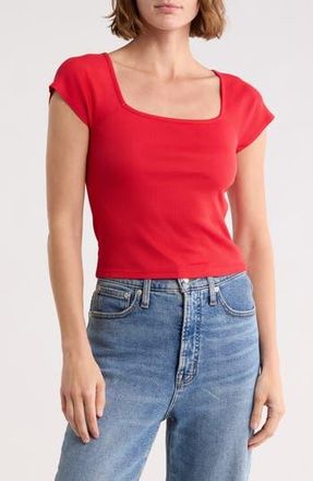 Madewell Brightside Square Neck T-Shirt in Varsity Red at Nordstrom Rack, Size X-Large
