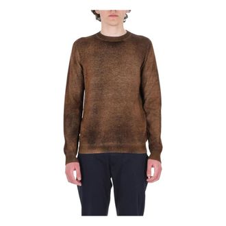 Avant Toi Round-neck Knitwear, male, Brown, Size: M Reversible Round-neck Knitwear