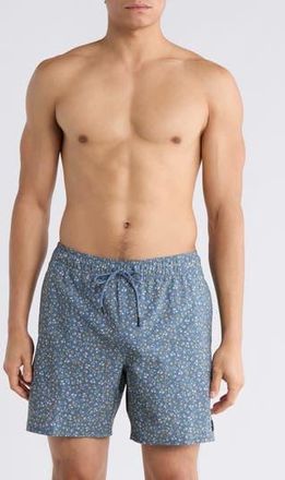 Rvca Tropical Print Board Shorts in Vintage Navy at Nordstrom Rack, Size Small