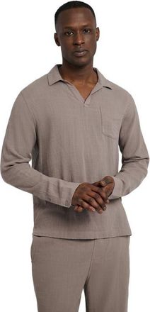 Onia Gauze Popover Shirt in Cinder at Nordstrom, Size Large L