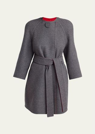 Valentino Garavani Belted Wool-Cashmere Wrap Coat