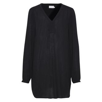 Kaffe Amber V-Neck Tunic Dress - - Dresses - Donna - Nero - S