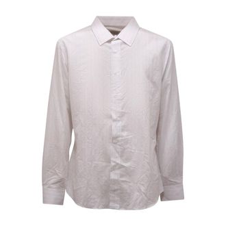Saint Laurent Casual Shirts, male, White, M, Camicia a righe sottili