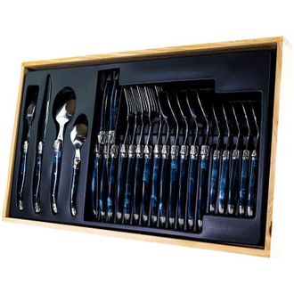Laguiole 7214BIS - Casalinga 24 pezzi in Acciaio Inossidabile, Blu