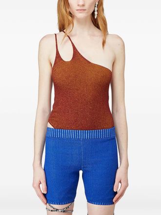 Isa Boulder one-shoulder ribbed tank top - women - Nylon - M - Brown