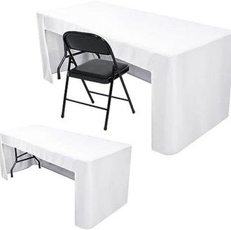 OEM Mantel El&aacute;stico (1 Unidad), Mantel Rectangular Lavable Y Resistente A Las Arrugas Para Ferias Comerciales, 183 X 76 X 76 Cm (6 Pies), Blanco