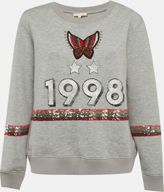Maje Grey Printed Neoprene Sweatshirt
