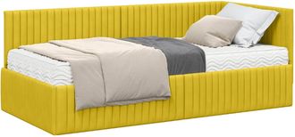 vidaXL Estructura De Cama Esquina Con Colch&oacute;n 2 Uds. Amarillo Vidaxl