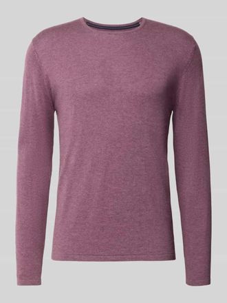Christian Berg Strickpullover aus Baumwolle mit Rundhalsausschnitt in Mauve Melange, Gr&ouml;&szlig;e 3XL