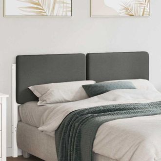 vidaXL vidaXL Testiera imbottita Bianco e grigio chiaro 120 cm Pino massello