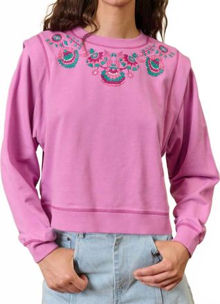 Louise Misha Ostrea Embroidered Sweatshirt In Dusty Pink