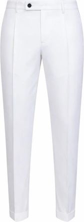 D4.0 Tailored Broeken - Heren - Slim Fit Broeken - Wit - M - Katoen - Broeken
