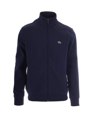 Lacoste Navy Blue Zip Cotton-Blend Zip-Through Knit