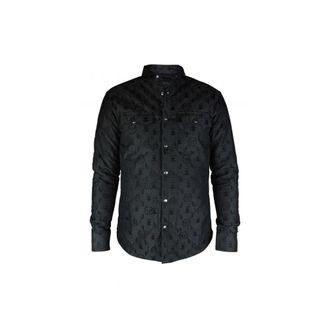 Philipp Plein Printed LS Monogram Shirt - Heren - Casual Overhemden - Zwart - M - Katoen - Overhemden