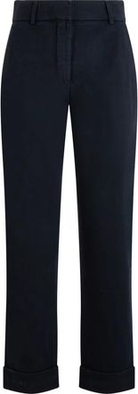 Moorer Sabrina Straight Broeken - Dames - Straight fit broeken - Blauw - XS - Katoen - Broeken