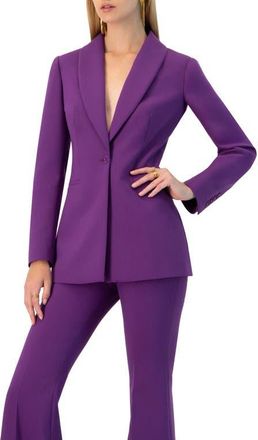 Ivonne Shwal Collar Single-Breasted Blazer in Purple at Nordstrom, Size 8