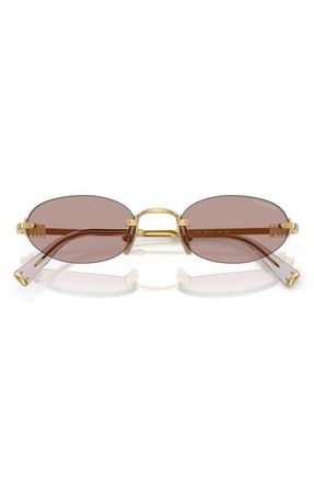Miu Miu 51mm Oval Rimless Sunglasses in Gold at Nordstrom