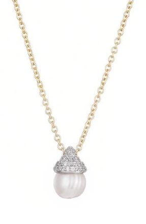 Adornia Hanging Freshwater Pearl Pendant Necklace in Gold at Nordstrom Rack
