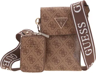 Guess Beige Latona Chit Chat Flap Phone Handbag