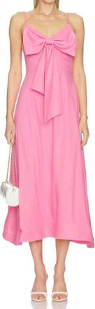 Elliatt Miri Vneck Bow Midi Dress In Bubblegum