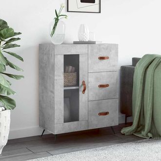 vidaXL Vidaxl - Aparador De Madera De Ingenier&iacute;a Gris Hormig&oacute;n 69,5x34x90 Cm