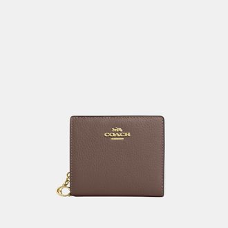 Coach Womens Snap Wallet - Dark Brown Leather - One Size