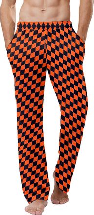 Generic Casual Pyjamas for Men at Home Mens Pyjamas Fan Item, orange, XL