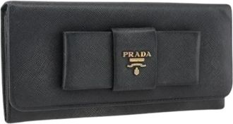 Prada Pre-owned Wallets, female, Black, Size: ONE SIZE Pre-owned Vintage Long Wallet