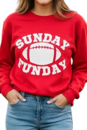 Gildan Sunday Funday Football Sweatshirt In Red