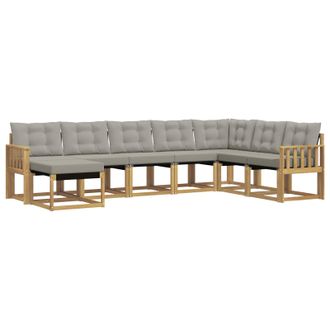 vidaXL Conjunto De Sof&aacute;s De Exterior 8 Pcs Blanco Y Gris Claro Vidaxl