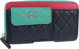 Chanel Pre-owned Wallets, female, Blue, Size: ONE SIZE Pre-owned Leather Wallet