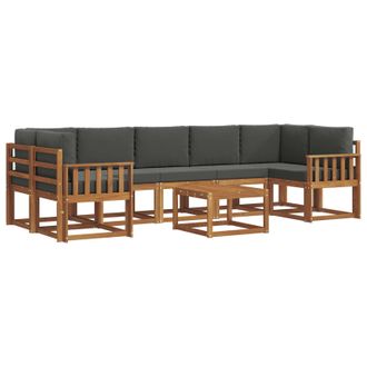 vidaXL Conjunto De Sof&aacute;s De Exterior 8 Pcs Natural Y Antracita Vidaxl