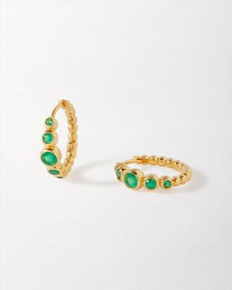 Edge of Ember Serena Green Onyx Hoop Earring at Nordstrom