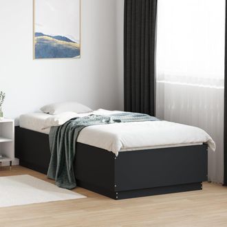 vidaXL Vidaxl - Estructura Cama Con Luces Led Madera Ingenier&iacute;a Negro 100x200cm