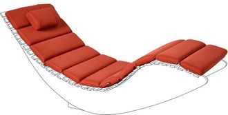 Beliani Beliani - Coj&iacute;n Para Tumbona De Jard&iacute;n Con Reposacabezas Resistente A Los Rayos Uv Rojo Brescia