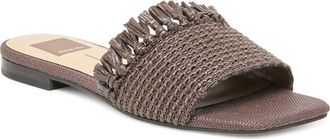 Dolce Vita Lenya Slide Sandal in Chocolate Raffia at Nordstrom, Size 7.5