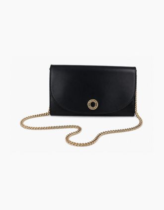 Burberry Womens Burberry Hannah Leather Bag - Black