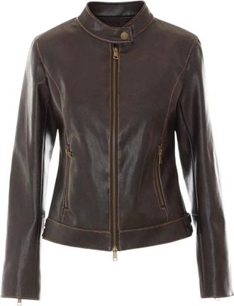 Liu Jo Jassen, Dames, Bruin, L, Leather Jassen