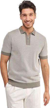 Blue industry Poloshirt Blue Industry geprint met rits korte mouw groen