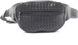 Bottega Veneta Black Intrecciato Fanny Pack (Pre-Owned)