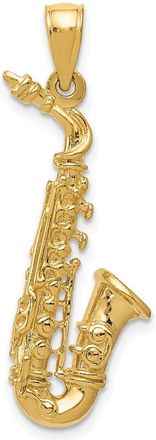 Diamond2Deal 14k Yellow Gold Solid Polished 3-D Saxophone Pendant