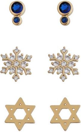 Panacea Set of 3 Holiday Stud Earrings in Gold Plated Silver at Nordstrom Rack